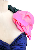 Vicky Tiel Ruched Silk Taffeta Party Dress Dress arcadeshops.com