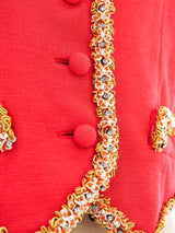 Malcolm Starr Embellished Trim Coral Vest Jacket arcadeshops.com