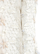 Embellished Ivory Sleeveless Duster Jacket arcadeshops.com