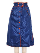 Courreges Navy Nylon Skirt Bottom arcadeshops.com