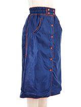 Courreges Navy Nylon Skirt Bottom arcadeshops.com