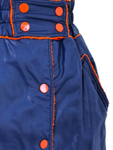 Courreges Navy Nylon Skirt Bottom arcadeshops.com