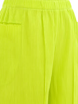 Issey Miyake Chartreuse Pleated Shorts Bottom arcadeshops.com