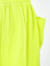 Issey Miyake Chartreuse Pleated Shorts Bottom arcadeshops.com