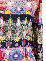 Malcolm Starr Metallic Stripe Printed Maxi Dress Dress arcadeshops.com