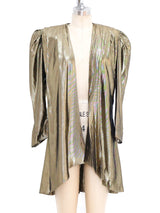 Gold Lame Puff Sleeve Jacket Jacket arcadeshops.com