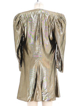 Gold Lame Puff Sleeve Jacket Jacket arcadeshops.com