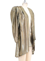 Gold Lame Puff Sleeve Jacket Jacket arcadeshops.com