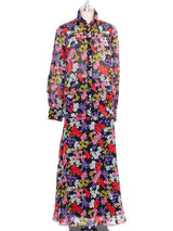 Adolfo Floral Silk Ensemble Suit arcadeshops.com