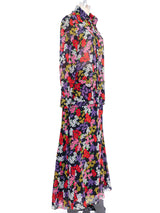 Adolfo Floral Silk Ensemble Suit arcadeshops.com