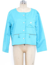 Courreges Aqua Cropped Jacket Jacket arcadeshops.com