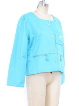 Courreges Aqua Cropped Jacket Jacket arcadeshops.com