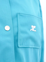 Courreges Aqua Cropped Jacket Jacket arcadeshops.com