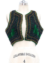 Embellished Cropped Velvet Vest Jacket arcadeshops.com
