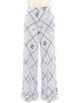 Argyle Knit Wide Leg Pants Bottom arcadeshops.com