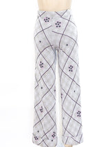 Argyle Knit Wide Leg Pants Bottom arcadeshops.com