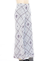 Argyle Knit Wide Leg Pants Bottom arcadeshops.com