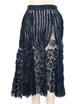 Black Raffia Crochet Skirt Bottom arcadeshops.com