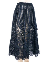 Black Raffia Crochet Skirt Bottom arcadeshops.com