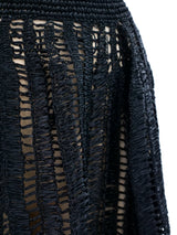 Black Raffia Crochet Skirt Bottom arcadeshops.com