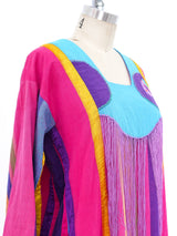 Ribbon Striped Fringed Cotton Dress Dress arcadeshops.com