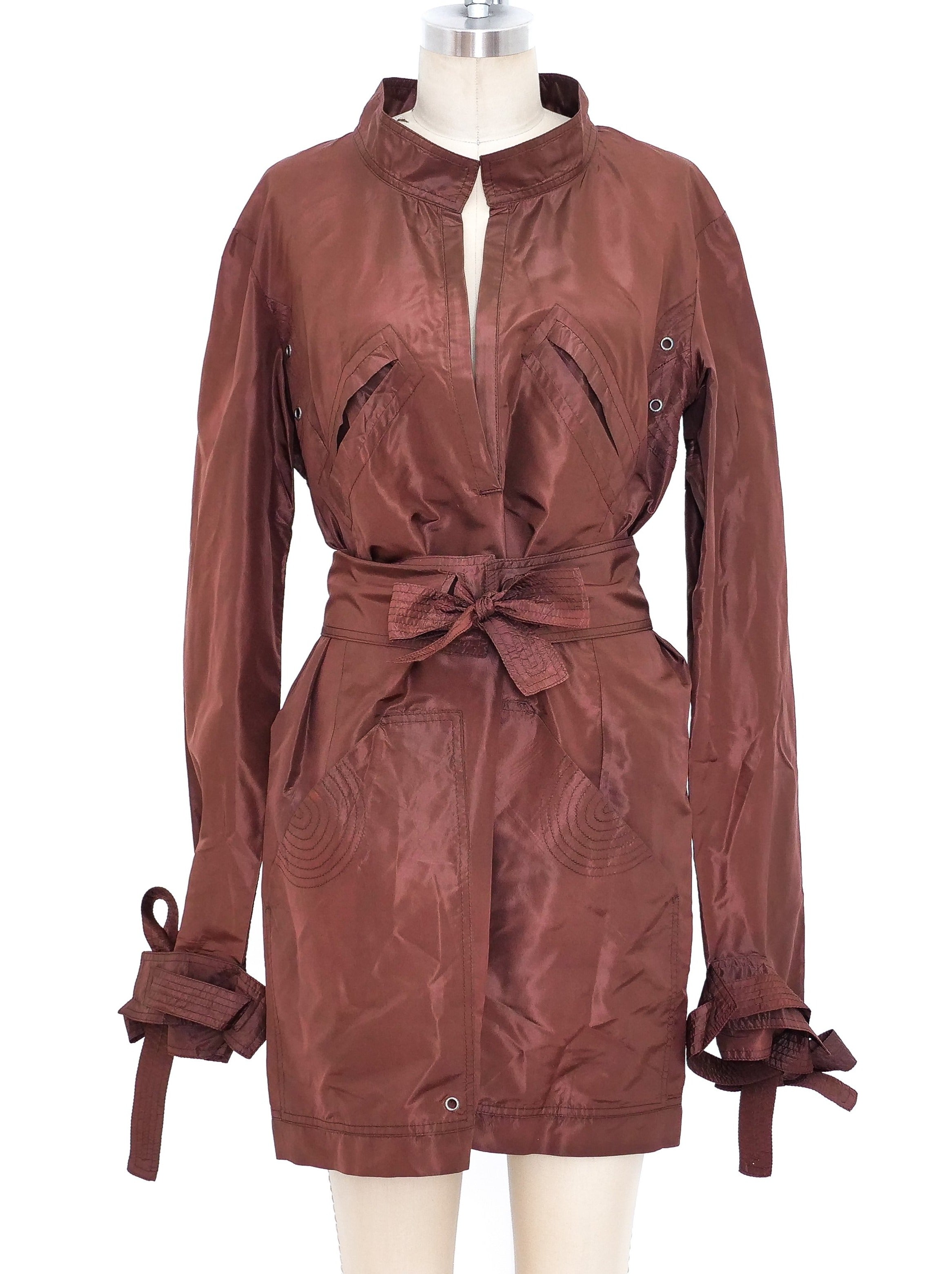 gucci silk taffeta dress Gucci F/W 2005 Runway Plunging Neckline Cutout Back Silk Blue Dress