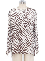 Escada Animal Printed Silk Blouse Top arcadeshops.com