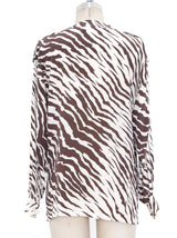 Escada Animal Printed Silk Blouse Top arcadeshops.com