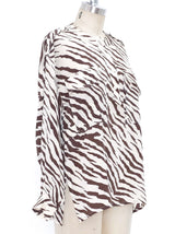Escada Animal Printed Silk Blouse Top arcadeshops.com