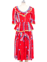 Rainbow Printed Ruffle Dress Dress arcadeshops.com