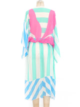 Striped Orchid Silk Chiffon Dress Dress arcadeshops.com