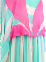 Striped Orchid Silk Chiffon Dress Dress arcadeshops.com