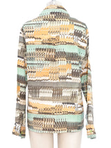 Photographic Beach Print Button Down Top arcadeshops.com