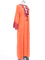 Orange Cotton Gauze Caftan Dress arcadeshops.com