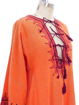 Orange Cotton Gauze Caftan Dress arcadeshops.com