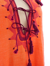 Orange Cotton Gauze Caftan Dress arcadeshops.com