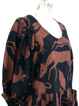 Chacok Gazelle Print Cotton Dress Dress arcadeshops.com