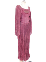 1970's Plisse Pleated Afghani Dress Dress arcadeshops.com
