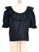 1970's Yves Saint Laurent Ruffled Peasant Blouse Top arcadeshops.com