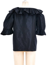 1970's Yves Saint Laurent Ruffled Peasant Blouse Top arcadeshops.com