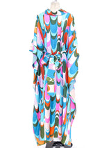 Psychedelic Swirl Print Belted Caftan Dress arcadeshops.com