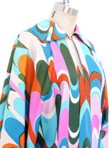 Psychedelic Swirl Print Belted Caftan Dress arcadeshops.com