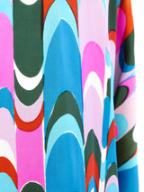 Psychedelic Swirl Print Belted Caftan Dress arcadeshops.com