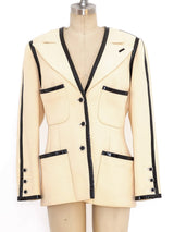 Chanel Patent Leather Trim Ivory Jacket Jacket arcadeshops.com