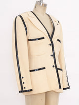 Chanel Patent Leather Trim Ivory Jacket Jacket arcadeshops.com