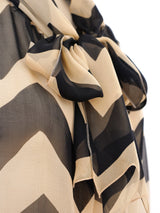 Chanel Chevron Printed Silk Chiffon Top Top arcadeshops.com
