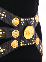 Embellished Bondage Inspired Bodycon Maxi Dress Dress arcadeshops.com