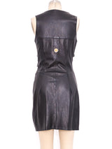 Open Midriff Buckled Leather Mini Dress Dress arcadeshops.com