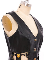 Open Midriff Buckled Leather Mini Dress Dress arcadeshops.com