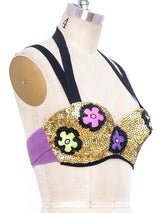 Daisy Embellished Sequin Bralette Top arcadeshops.com